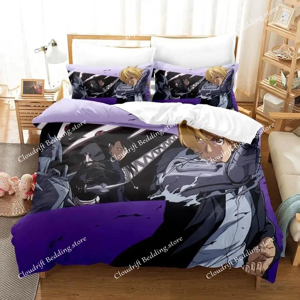 Fullmetal Alchemist Bedding Set Single Twin Full Queen King Size Bed Set Adult Kid Bedroom Duvet Cover Sets 3D Print Anime Bed