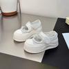 Small 6cm mesh muffin shoes women's 2025 summer thick sole heightening lace Velcro Mary Jane shoes