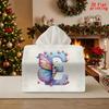 2D Flat 1pc, Tissue Box. Butterfly Pattern On Colorful Letter E, Reusable Napkin Tissue Dispenser, Daily Desktop Tissue Storage Box. Suitable for Kitc