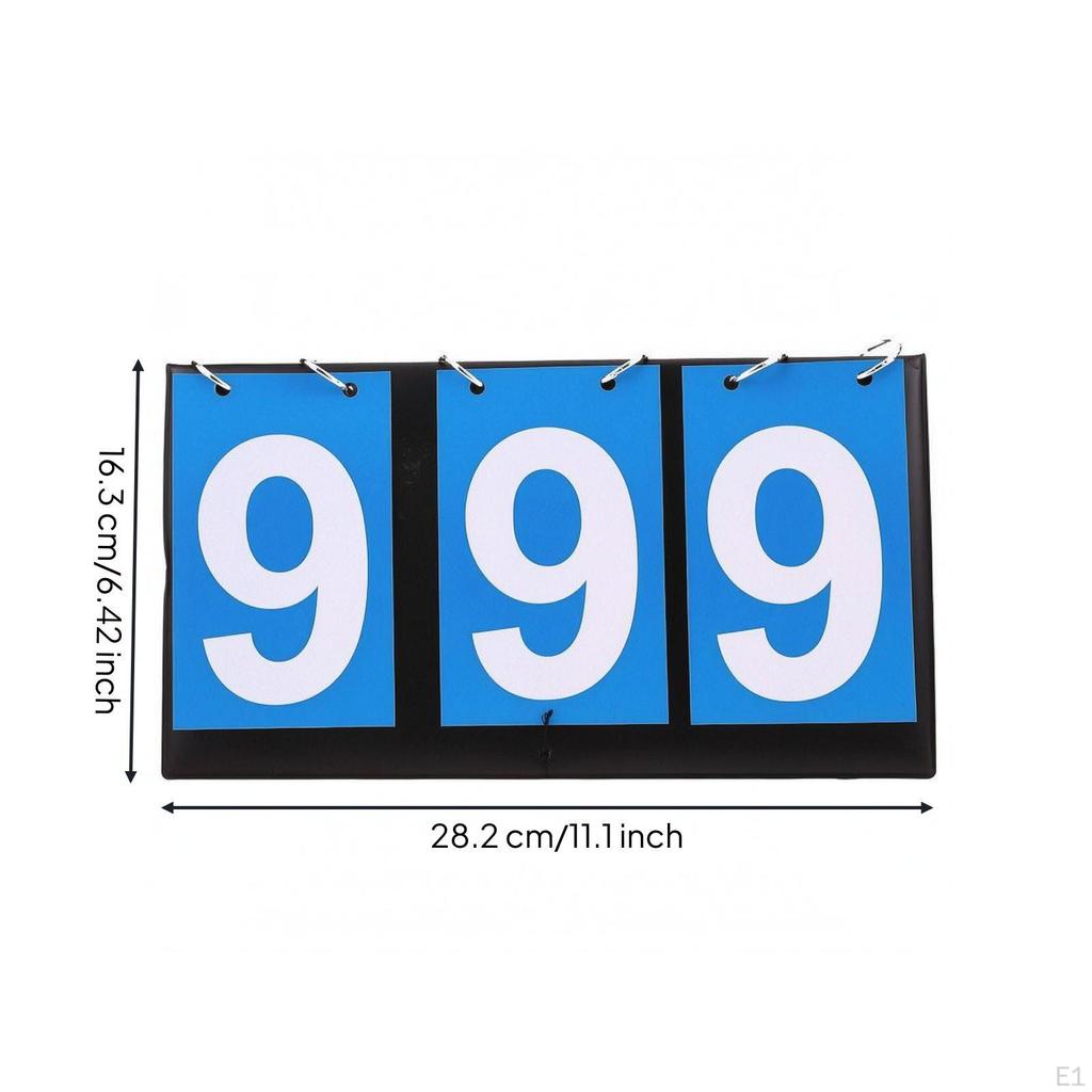 Manual Flip Scoreboard BoundBound Score Keeper White Numerals Sports Equipment Black