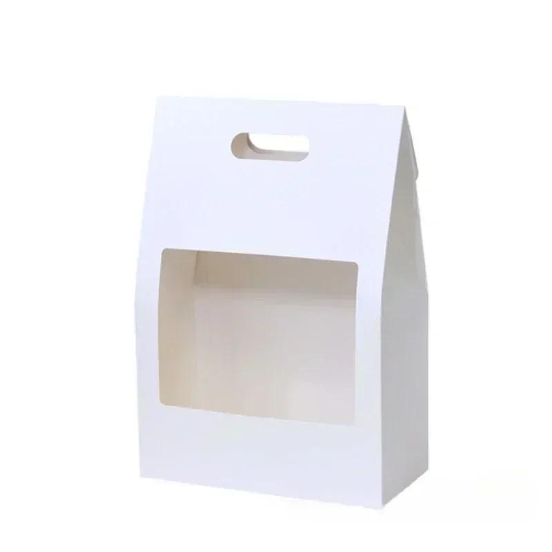 Handheld Bag with Window Opening Flower Box Kraft Paper Multicolor Flower Box Teaching Materials for Floral Packaging  Gift Boxs