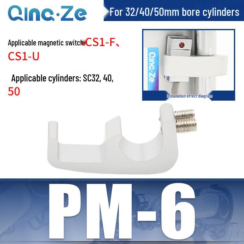 Zylinder SC CS1-F U mit Magnet schalterhalterung CMSG, Befestigungswinkel MBB und Zylinderzubehör D-A93 SU.