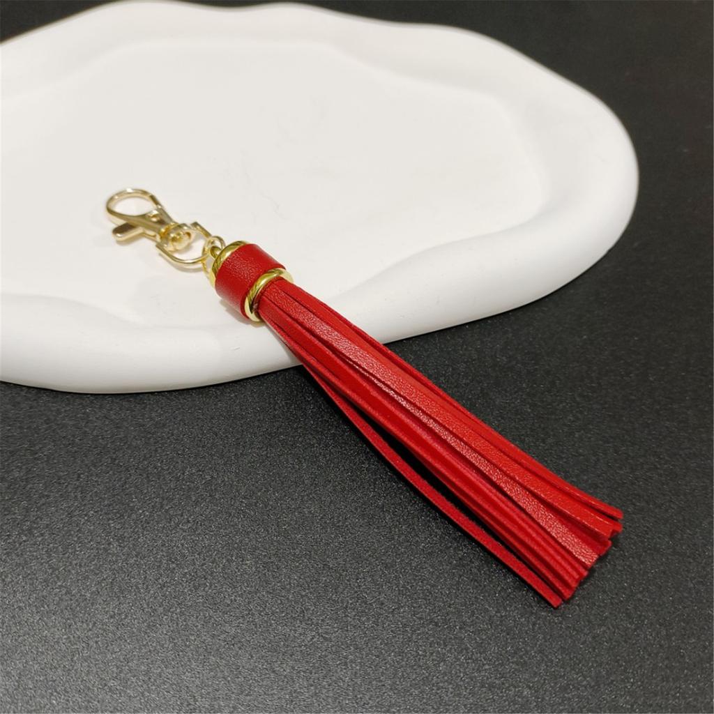 Buntes Taschenzubehör mit Quasten, auffälliges Schlüsselanhänger-Ornament aus PU-Leder, geeignet für verschiedene Taschenstile