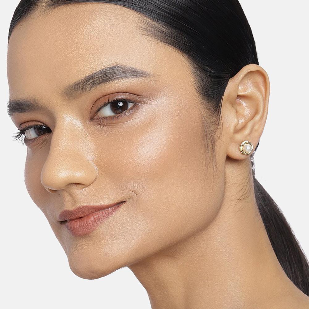 

Позолоченные серьги-гвоздики Estele с белым жемчугом Flux для женщин