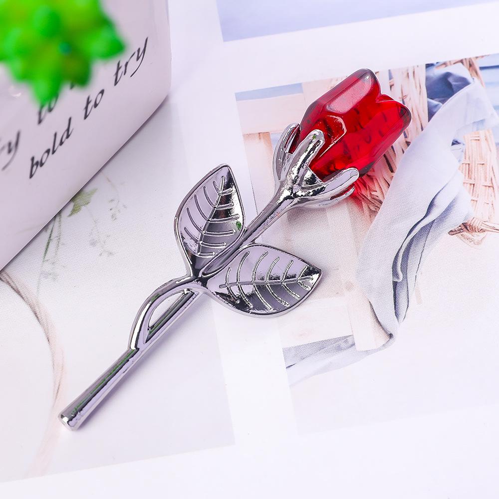 Crystal and Metal Rose Ornaments for Weddings and Valentine's Day Gifts