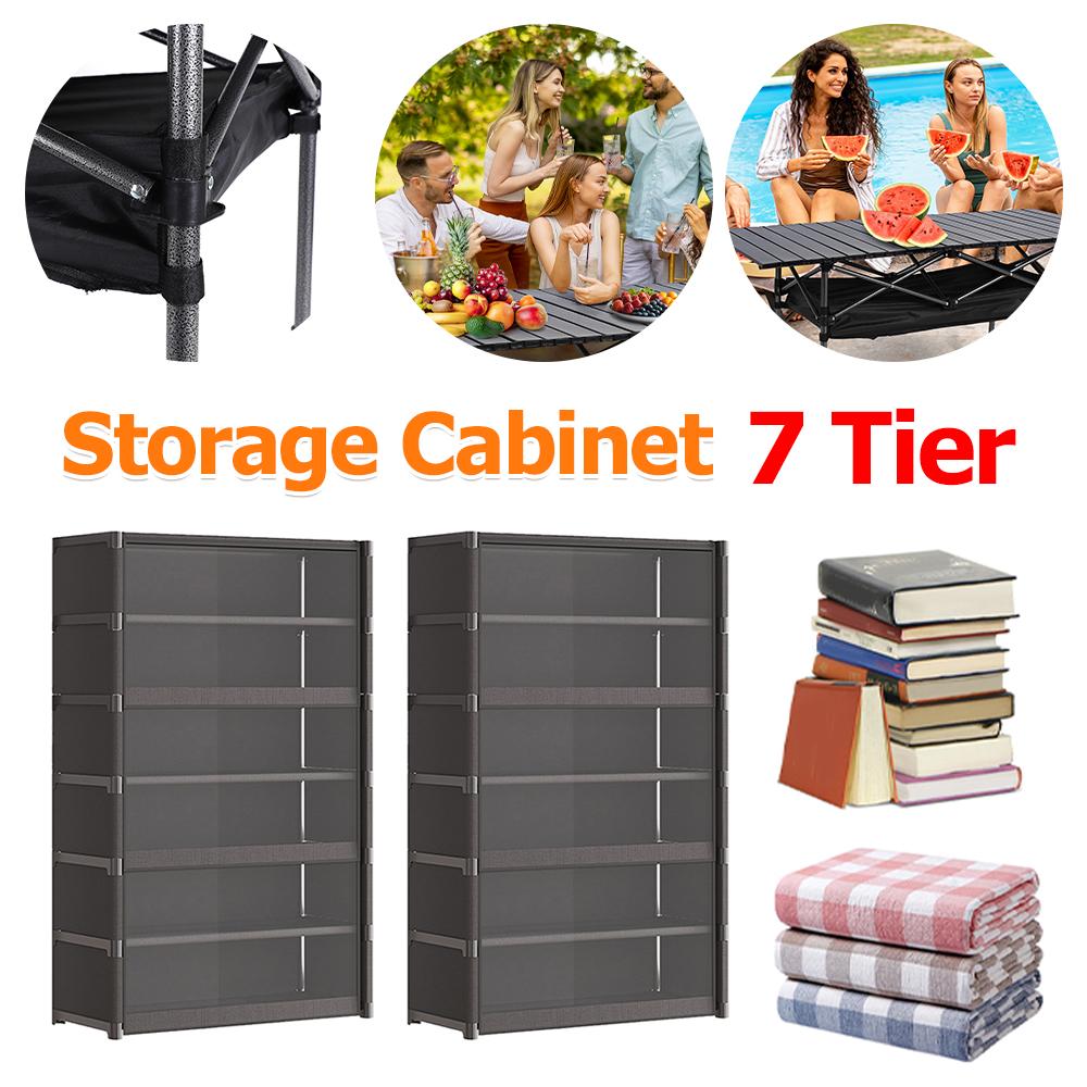 7 Tiers Shoe Storage Cabinet with Clear Flip Door Sundry Items Storage Organizer 20kg Load Books Shelf Cabinet for Bags Clothes