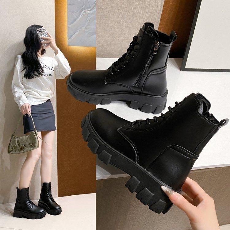 Small Martin boots women's heightened legs long locomotive short boots summer new British style new