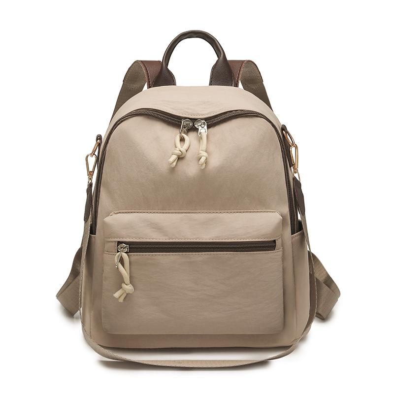 

Women s Nylon Backpack Lightweight Multi-Functional Shoulder Bag бежевий