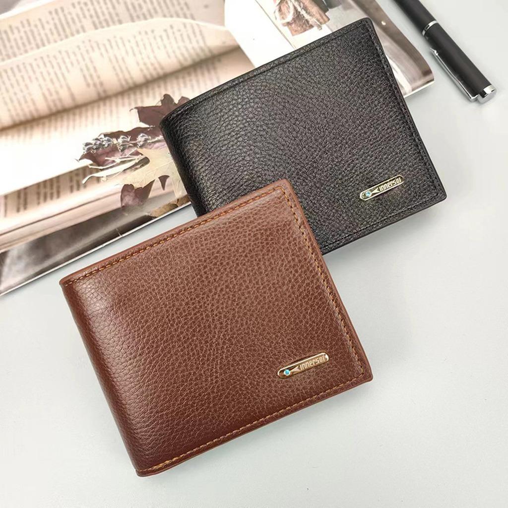 Pu Leather Wallet Multifunctional Short Wallet Minimalist Wallet  For Shopping Business Outings Gifts For Men Money Bag Pouch