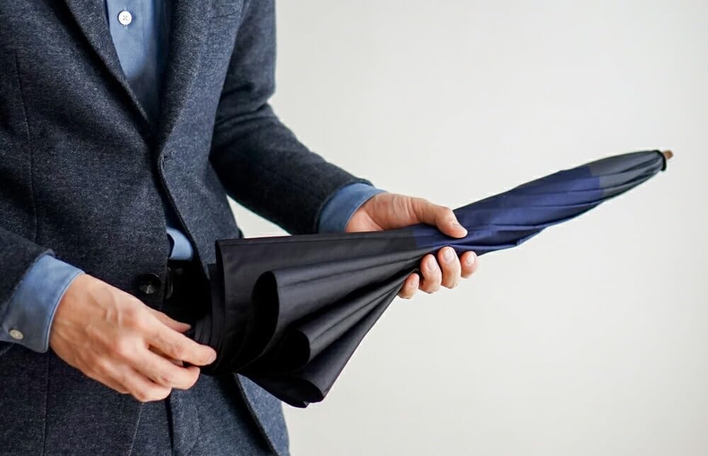 Folding Umbrella for Folding Koshu Made in Tokyo Umbrella Specialty Luxury Komiya Three Men, Durable, Fiberglass, Bi-fold, Double-fold, Umbrella,