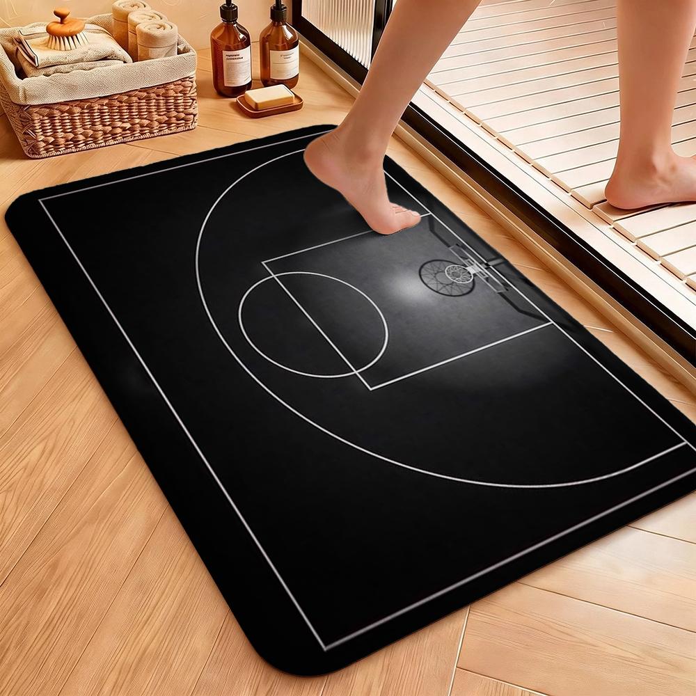 Basketball Court Patterned Rug Soundproof Noisereducing Carpet For Study Reading Area Home Party Decor Halloween Gift