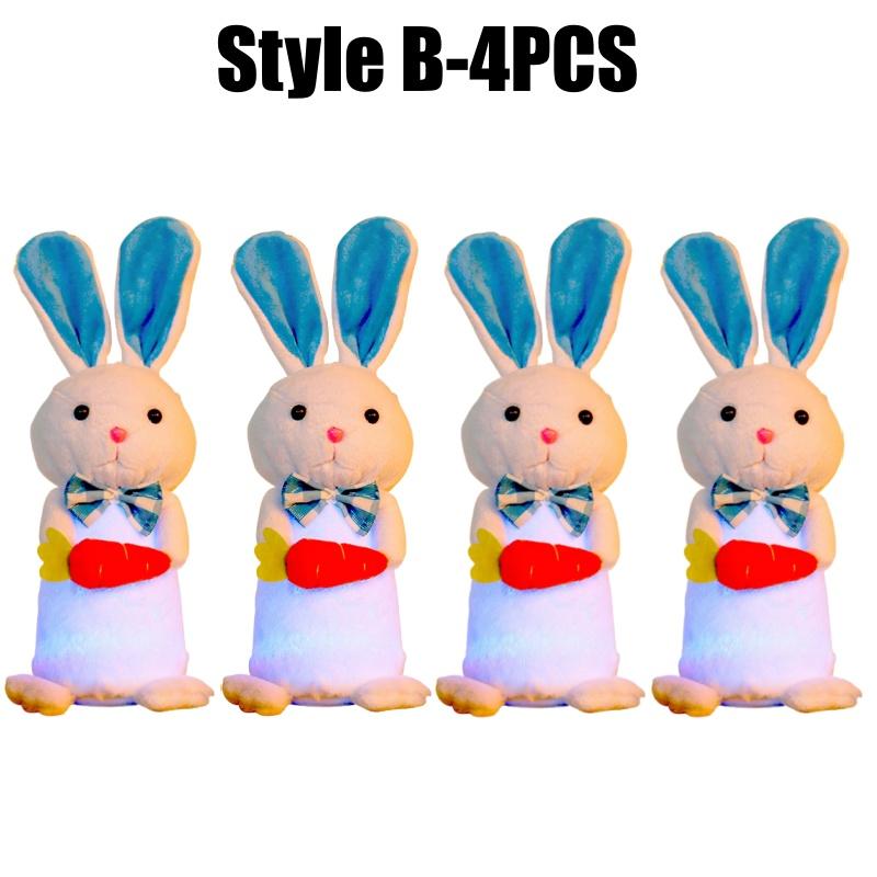 Cute Easter Bunny Light Up Glowing Rabbit Plush Toy for Christmas Holiday Party Gift Ideas Home Tabletop Decor
