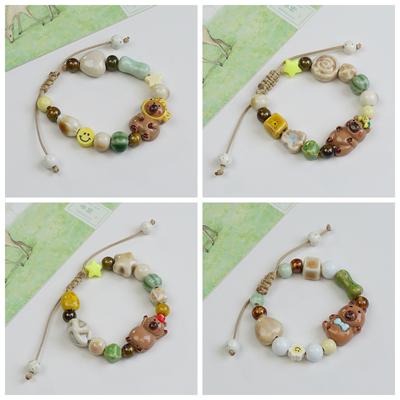 Jingdezhen Ceramic Fresh and Cute Girlfriend Student Kapibara Sweet Bracelet Bracelet Jewelry Wholesale