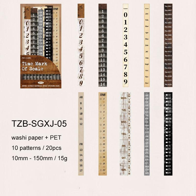 JIANWU Time Line Series Vintage English Number Bill Ticket Landscape Material Collage Sticker Creative DIY Journal Stationery
