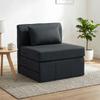 2-in-1 Folding Lounge Chair Foldable Sofa Bed with Linen Texture, Upholstered Guest Bed Folding Chair, Dark Grey