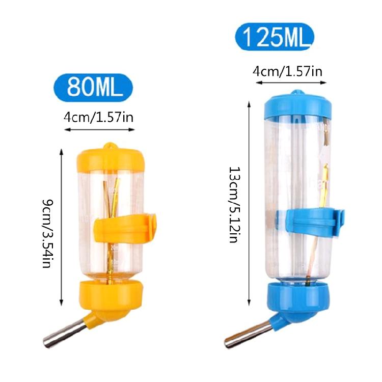 Healthy Pet Water Feeder Bottle No-Drip Water Bottle Feeders 80ml/125ml
