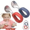Anti-slip Baby Silicone Spoon Set Anti-Choke Design Toddler Cutlery Kit  Baby Feeding