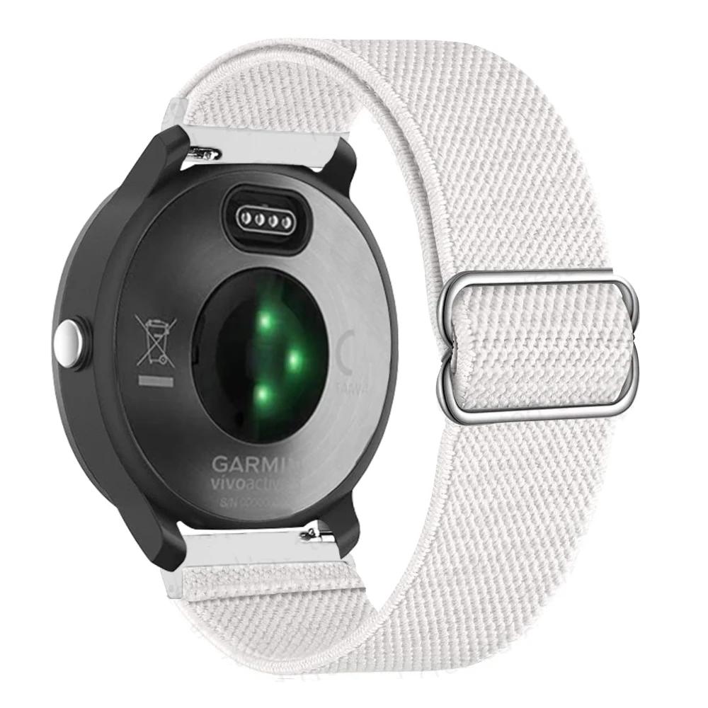 20mm 22mm Nylon Strap For Garmin Vivoactive 4 3 HR Band Watch Venu 2 SQ Forerunner 645 Elastic Wristband Bracelet Fenix 6 5 Pro