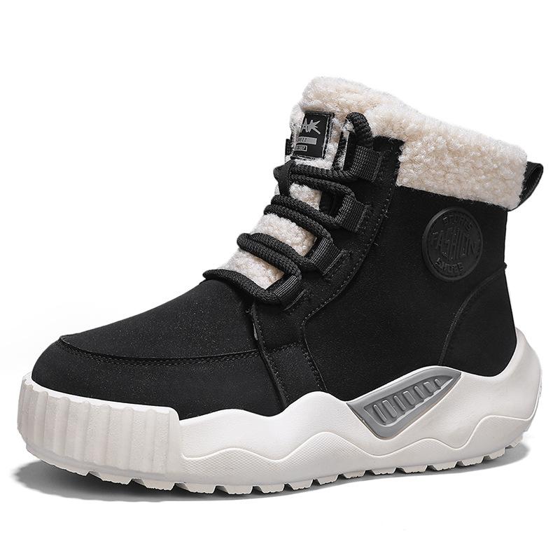 

Snow boots winter new men s thickened and velvet warm outdoor non-slip cotton shoes men s thick-soled high-top short boots 39