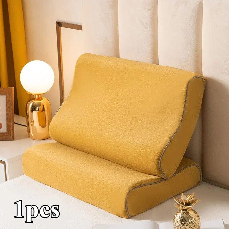 Einfarbige Bettwäsche, weicher Kissenschutz, Kissenbezug, minimalistischer Stil, Baumwoll-Latex-Kissenbezug