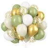 40pcs 12inch Gold Vintage Green Sand White Confetti Latex Balloons Birthday Party Decorations Adult Wedding Globos Supplies