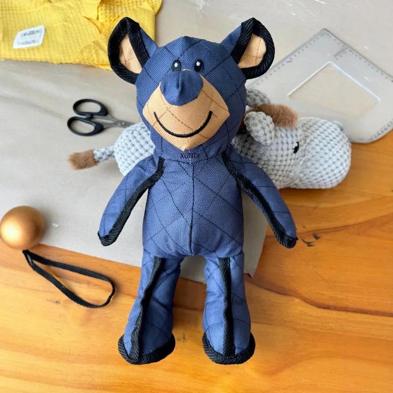 

Interactive Squeaky Dog Chew Toy for Teething Puppies Durable Plush Teddy Bear with Crinkle Sound for Aggressive Chewers XS темно-синий