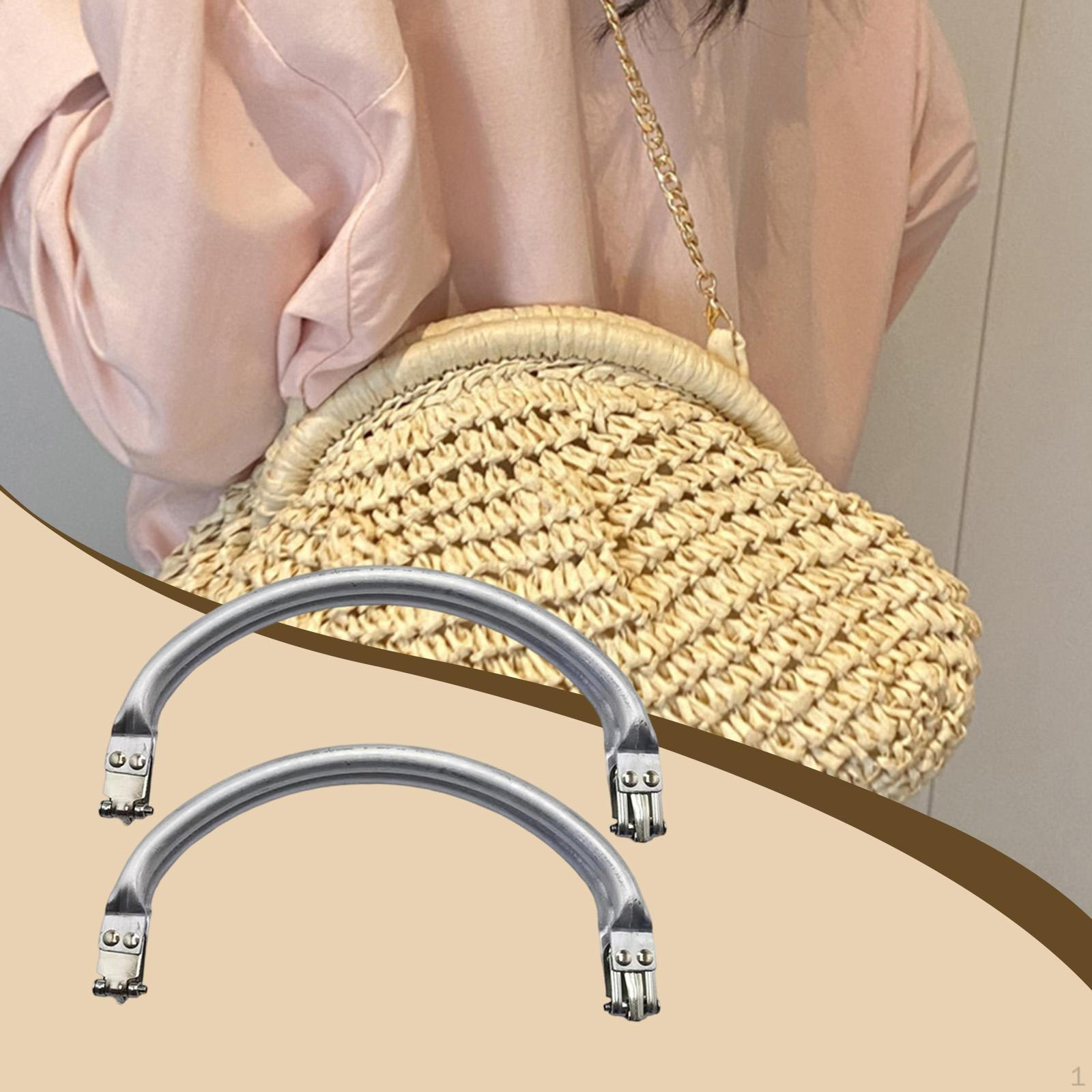 

2 Pieces Purse Frame Bag Handle for Crafts Evening Bags Wallet 19cm