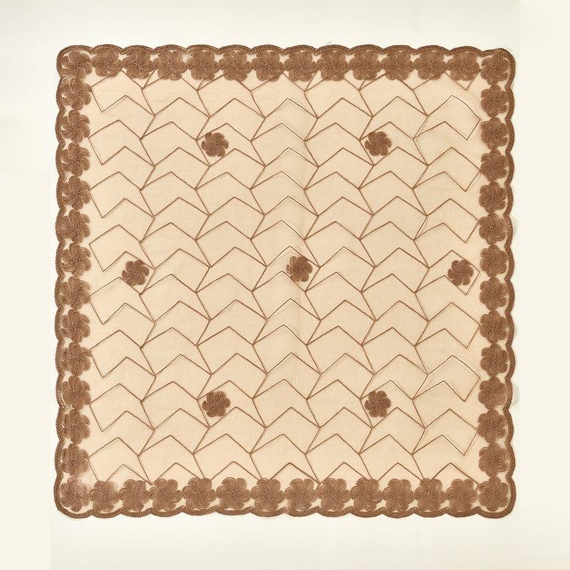 * CM Popular Embroidered Square Scarf Decorative Silk Scarf Fashionable Versatile Rose Bag Headscarf