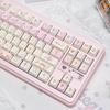130 Keys Angel Lie Themed Five Sides Dye Sublimation PBT Keycaps Cherry Profile Cute Key Cap for MX Switches Mechanical Keyboard