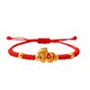 Chinese Style Horse Year Lucky Red Braided Rope Bracelet for Women and Men Cute Cartoon Copper Coin Charm Bracelet Jewelry Gift