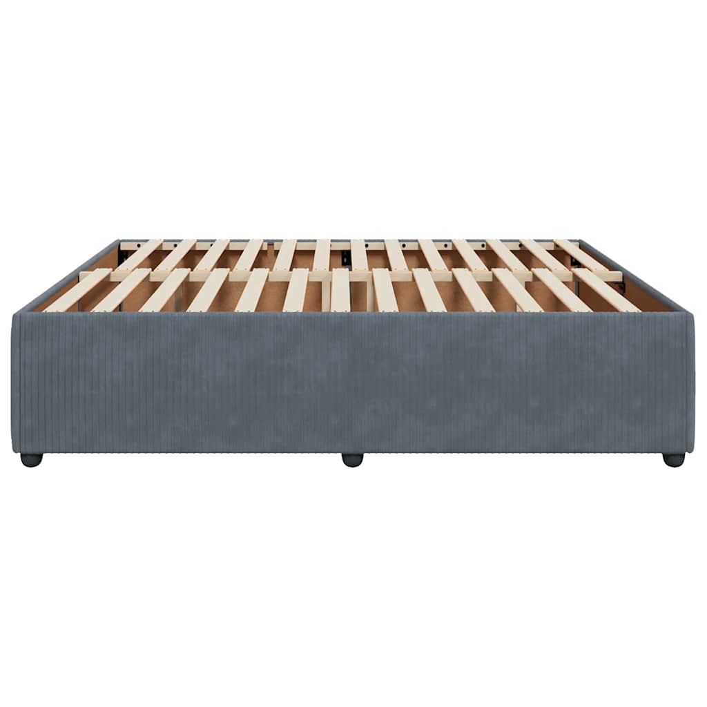 Bed Frame without Mattress Dark Grey 180 x 200 cm Velvet