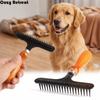 Stainless Steel Pet Comb for Long Thick Hair Deshedding Wooden Handle Dog Grooming Tool Detangling Undercoat