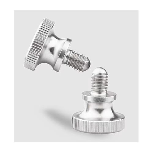 M3x6mm Knurled Thumb Screws, Thumb Screw Bolts, Knurled Thumb Screws, 304 Stainless Steel, Flat, Stepped, Pack of 10