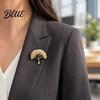 Statement Brooch Pin Wishing Tree Design Lapel Pin with Sparkling