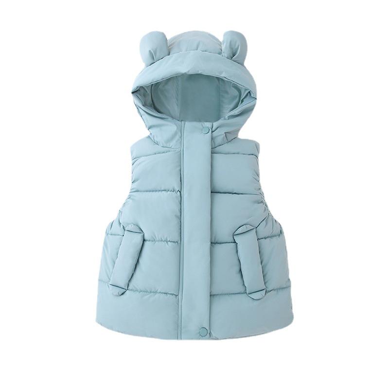 Kids' Hooded Vest: Cute Ears Sleeveless Autumn/Winter Jacket for Boys & Girls