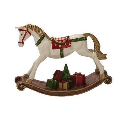 Christmas Decoration Gift Resin Rocking Horse Home Living Room Bookcase Room Decoration Ornaments Gift For Friends