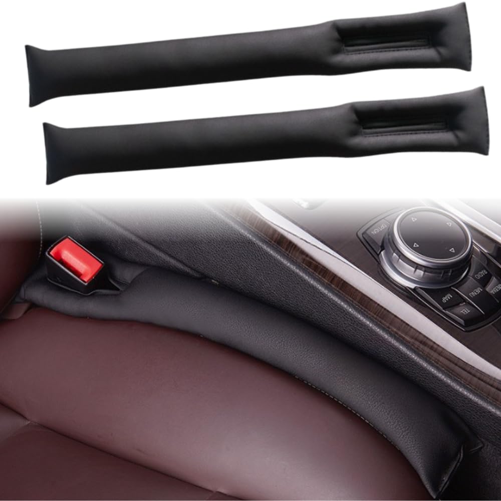 Mellbo Car Gap Seat Side Driver and Passenger Nappa Set Cushions, Cushions, Black, Seats, Leather, 2-Piece (Black)