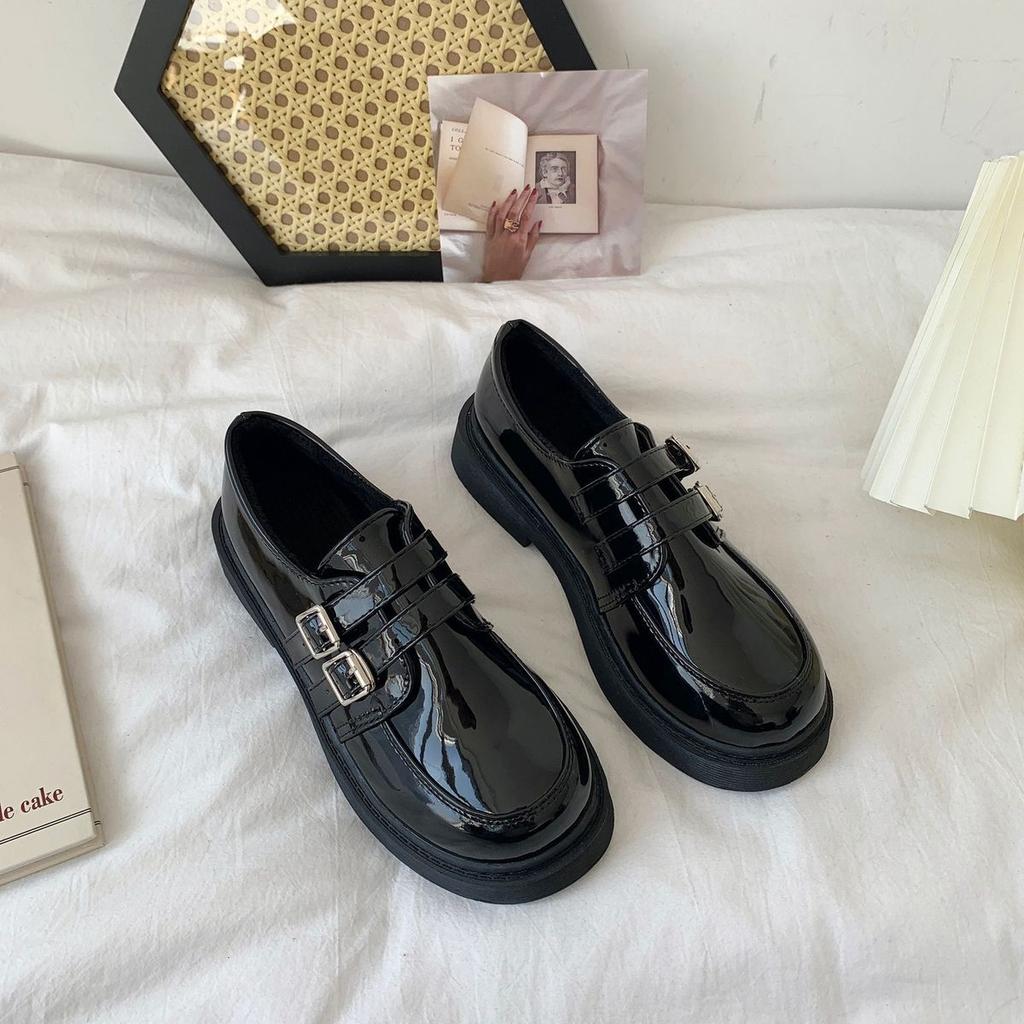 Woman Pumps Cute Low Heel Elegant Kawaii Black Loafers Shoes For Women Social Novelties Korean Style High Quality On Sale A