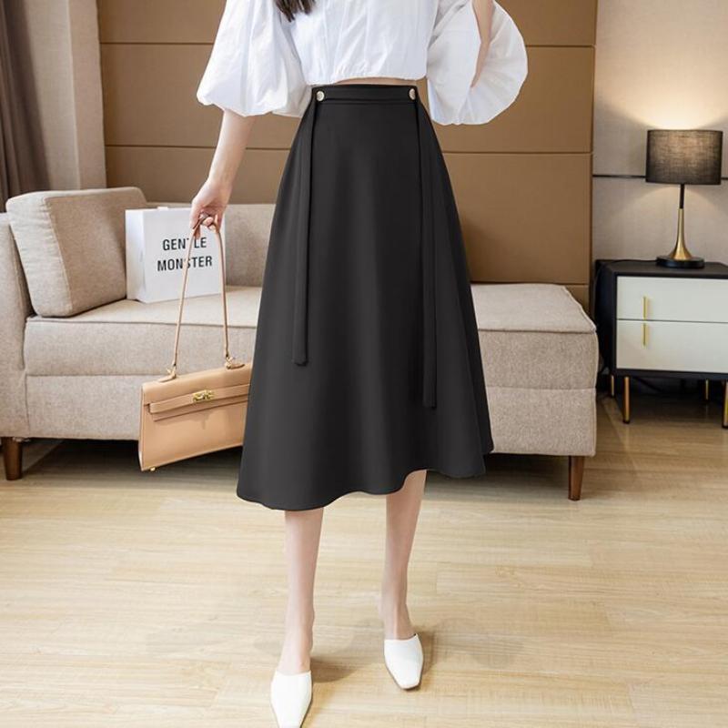 Half-length Skirt Women's Mid-length Chiffon Summer New Irregular Fashion High-waisted A-line Small Skirt