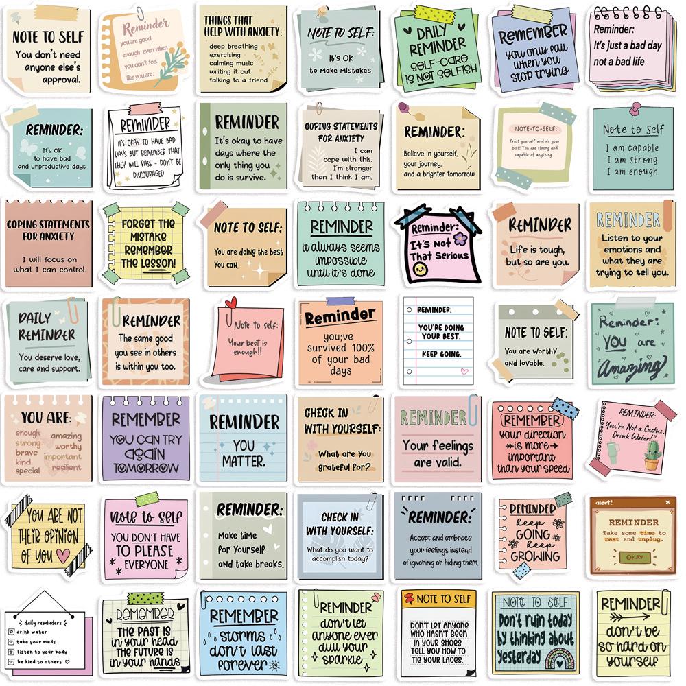 50 Sheets Waterproof Graffiti Sticky Notes - Perfect for Guitars, Notebooks, and Suitcases