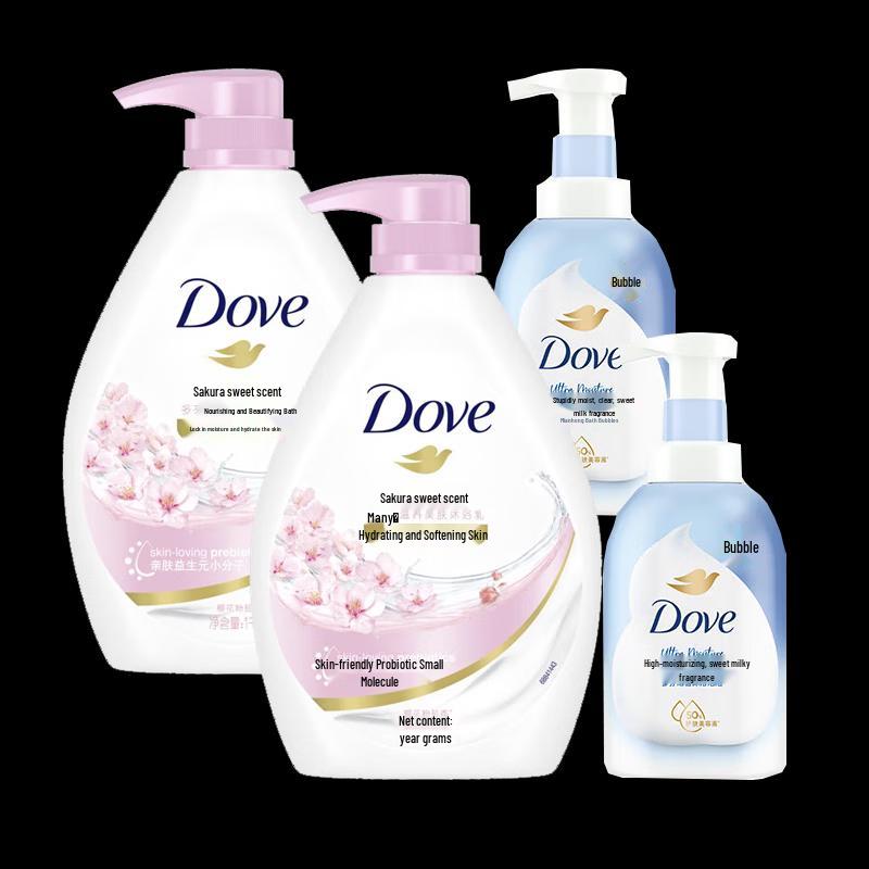 Dove Cherry Blossom Body Wash & Deep Nourishing Bath Foam Set