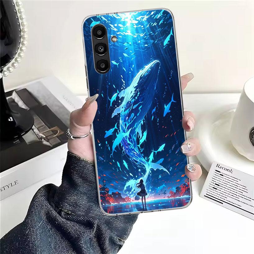 Humpback Whale Sea Giant Phone Case For Samsung Galaxy A13 A14 A15 A16 A17 A53 A54 A55 A56 A57 A33 A34 A35 A36 A37 A23 A24 A25 A