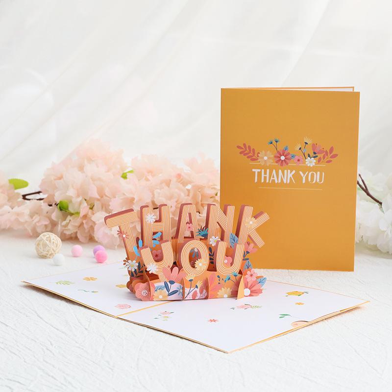 3D Fold Out Butterfly Flower Greeting Card Handmade High Quality Paper Up Card for Graduation Business Holiday Gifts
