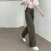 American Vintage Cargo Pants Women's High Street Casual Student Plus Size High Waist Loose Straight Wide Leg Pants