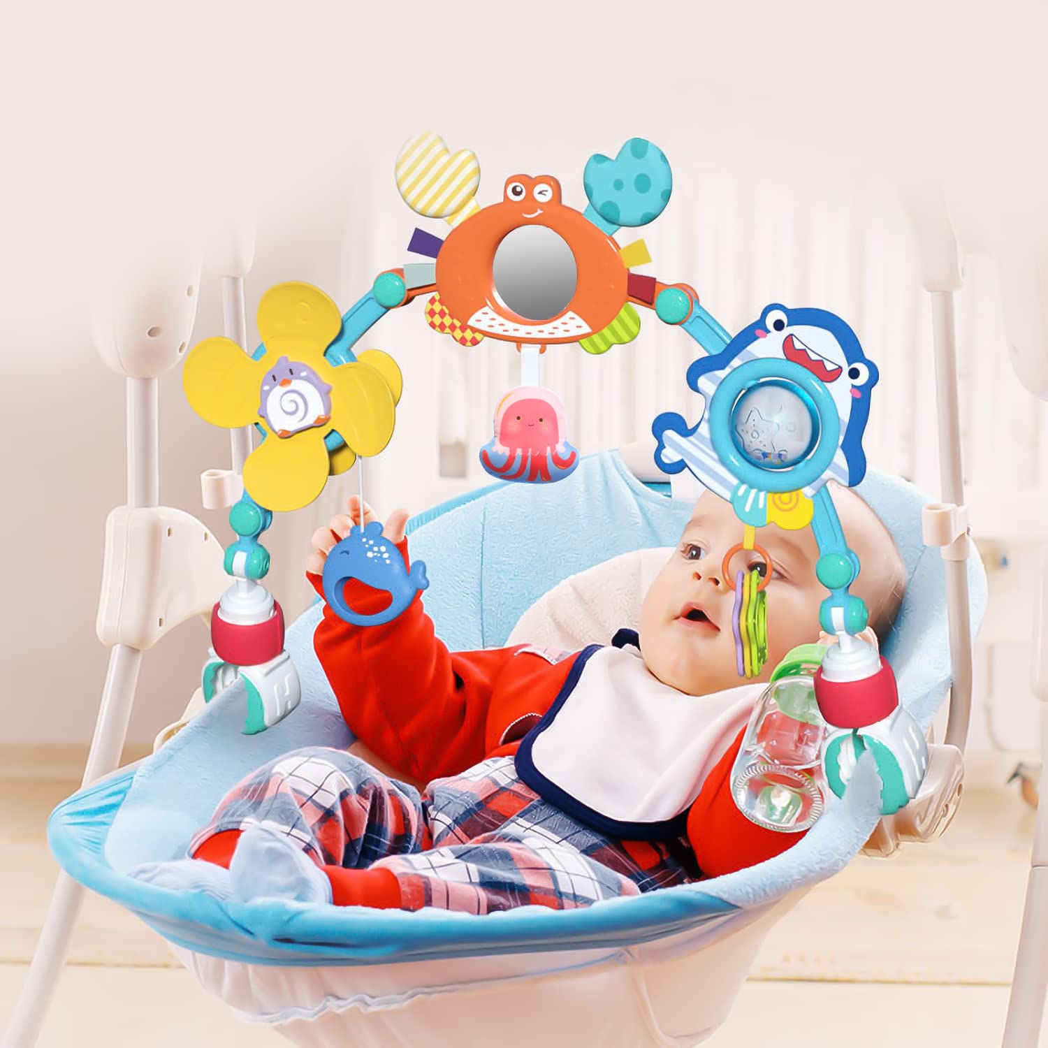 

Qizebaby Новорожденный игрушка Популярная 0 лет коляска игрушка Детская подвесная коляска колокольчик просто регулируемая игрушка для автомобиля Сенсорная стимуляция Раннее образование животное