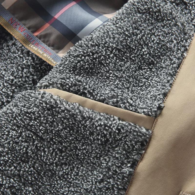 Men's Mid-Length Business Casual Windbreaker Jacket - Spring/Autumn, Anti-Wrinkle, Dad's Style, Plus Velvet Trend.