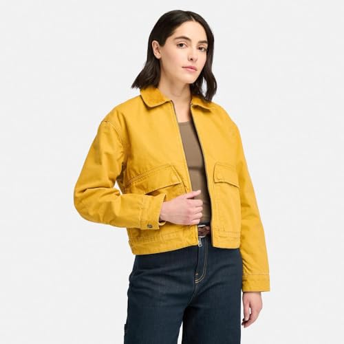 Timberland Women's Strafford Quilted Washed Canvas Jacket, Chai Tea, Size L (TB0A5ZTFEFM1)
