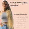 Curly Wave Drawstring Ponytail Extension dla kobiet 36 cali, lekka długa syntetyczna ozdoba do włosów, do codziennego noszenia, festiwali, przyjęć