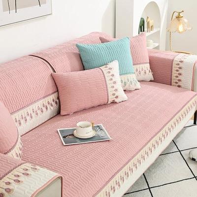 Quilted Thicken Sofa Seat Cover Sofa Cushion Towel Fine Lace Embroidery Couch Sofa Slipcover Living Room Furniture Protector
