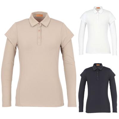 KIM YOUNG JOO GOLF Spring/Autumn Double Sleeve Collared Neck Spandex Women'S Golf T-Shirt Dpslts50